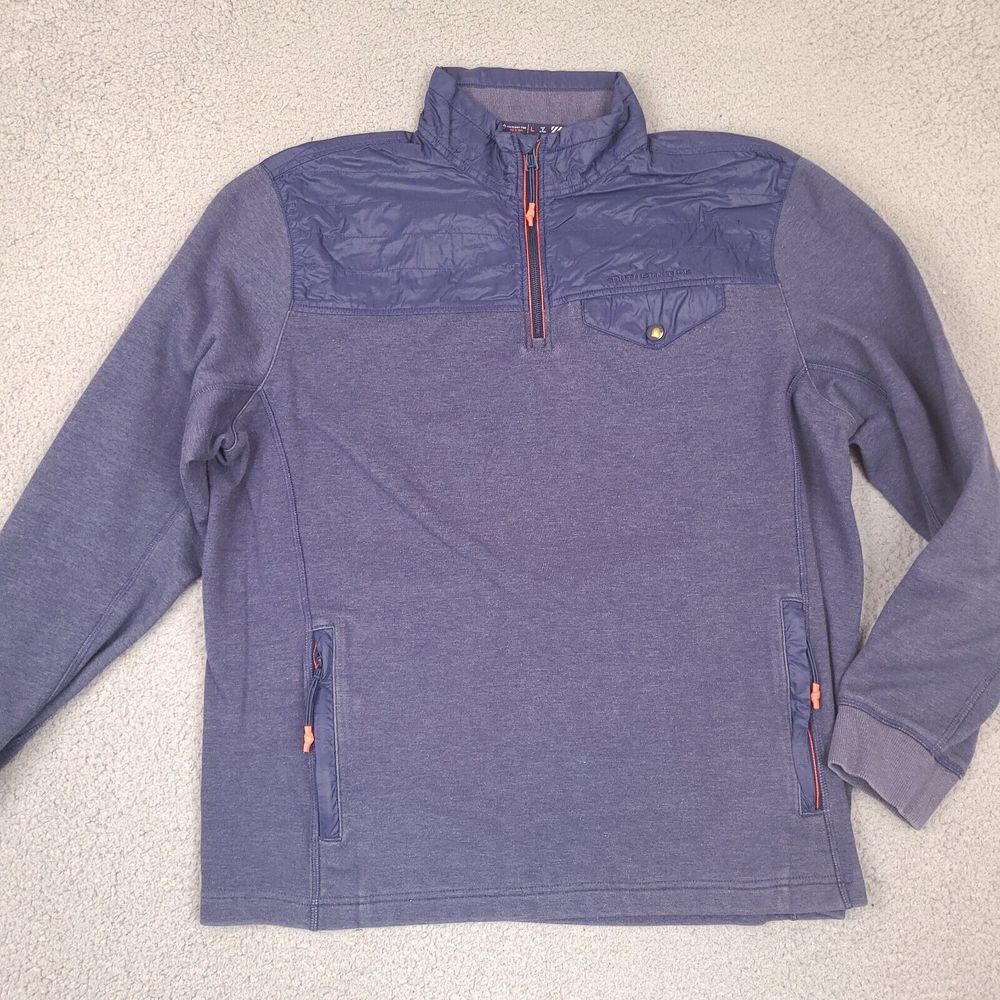 Southern Tide Jacket Mens Large Blue 1/4 Zip‎ Pullover Tide to Trail Golf